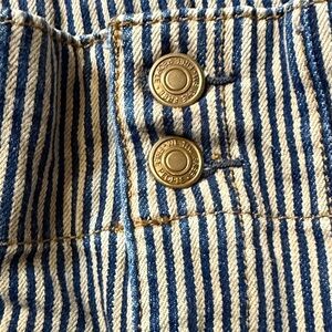 We The Free Navy and Cream Striped Wide Leg Jeans